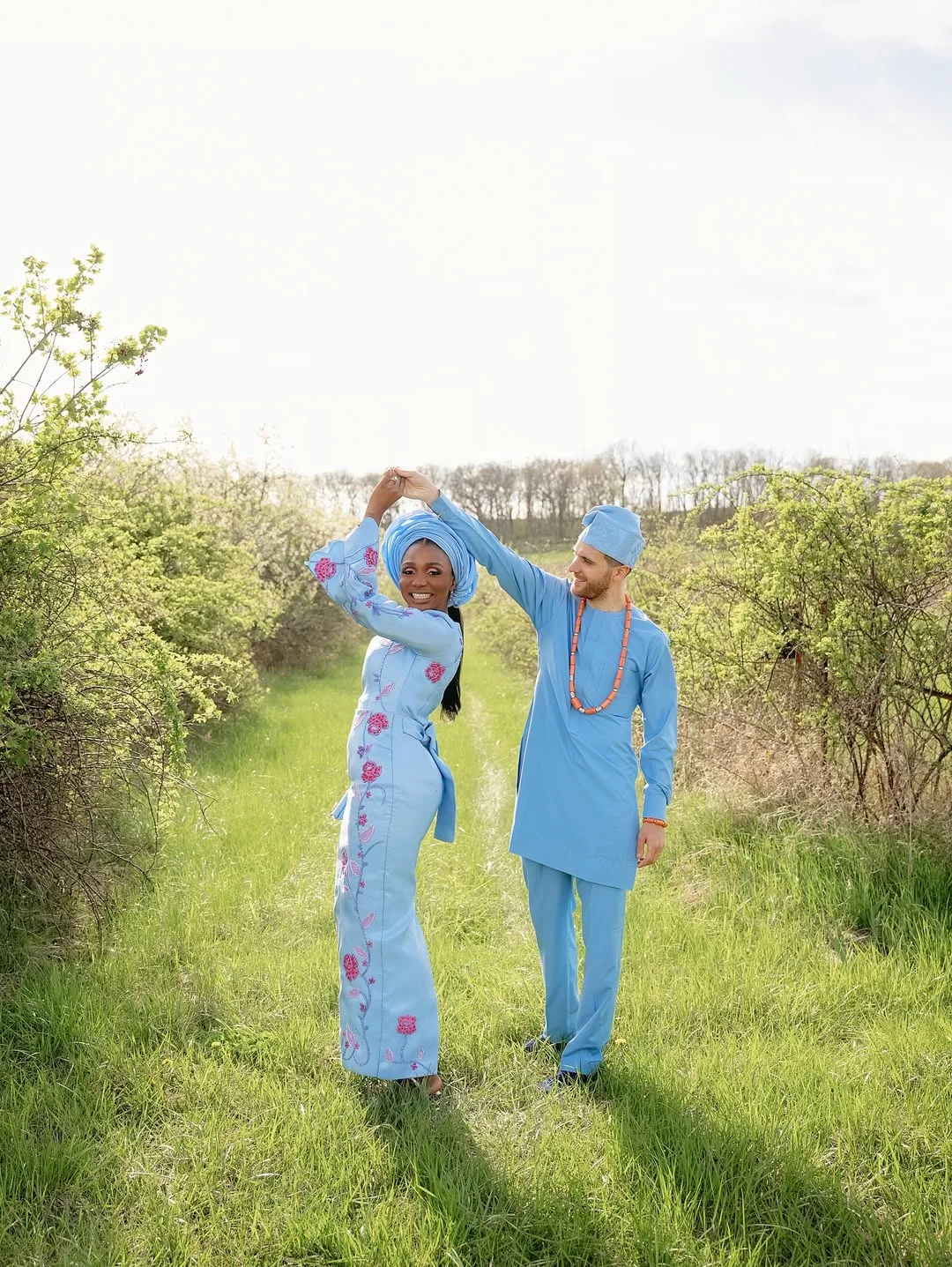 Hermazing Signatures hand painted bridal aso oke